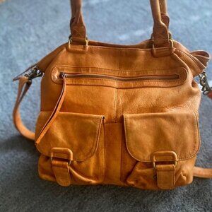 Day & Mood Shoulder Bag, lovingly worn leather shoulder handbag